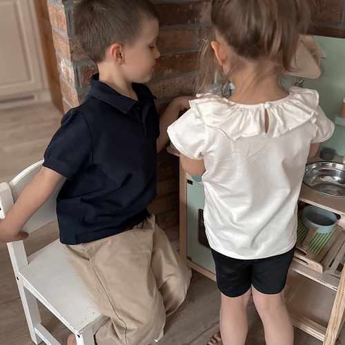 Let'sChill荷叶领短袖女童上衣