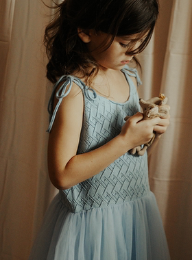 Let's Chill女童夏季吊带针织连衣裙可调整吊带纯棉时尚公主裙