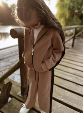 Let's Chill AW儿童双面绒连帽运动休闲舒适户外男女童同款套装