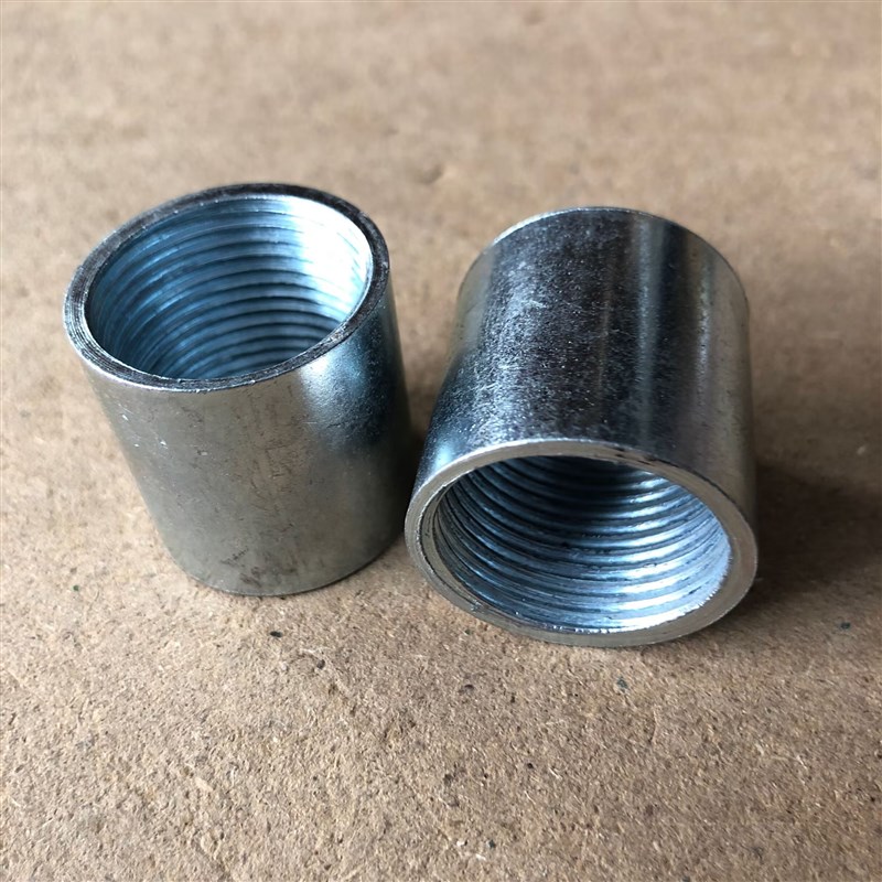 镀锌穿线管通丝直接4分6分1寸50MM长内螺L纹焊接直通镀锌钢束节20
