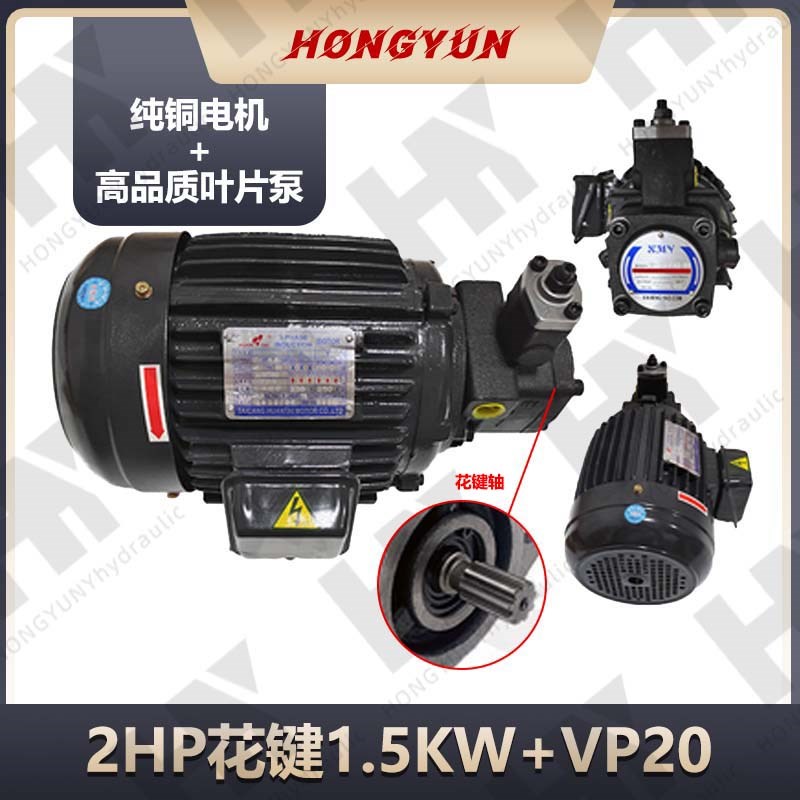 液压油泵电机组VP20+0.75KW1.5液压泵总成内轴电机液压站配件系统