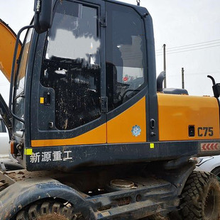 新源轮式 挖掘机玻璃C75W挖机驾驶室前档玻璃车门窗后整车钢化玻璃