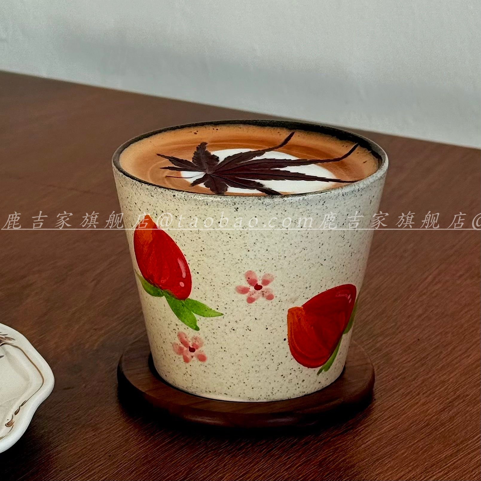 陶瓷桃子手作粗陶猪口杯