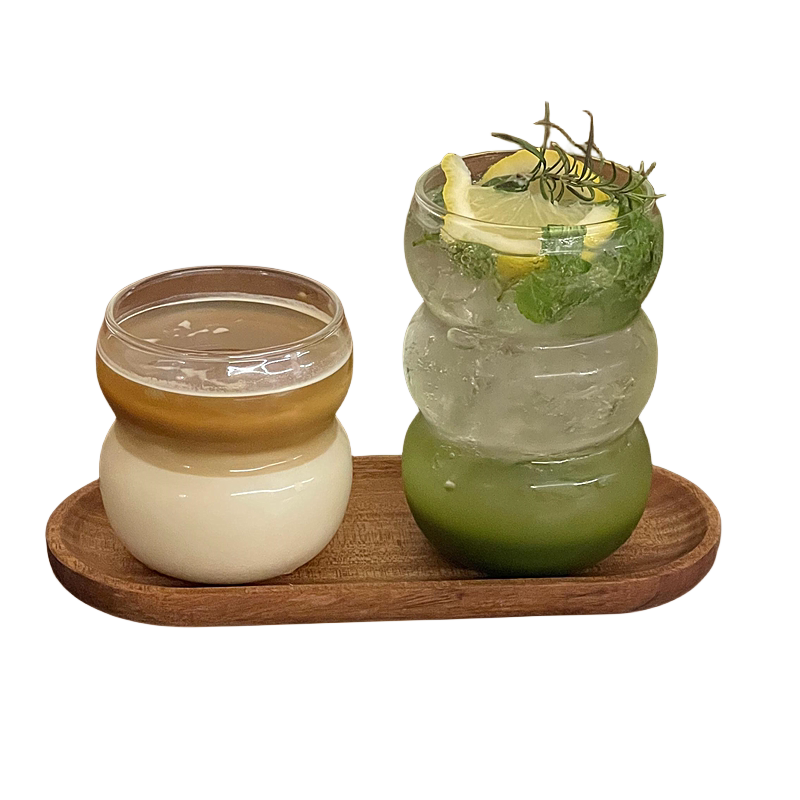 玻璃创意简约奶呼呼双圈咖啡杯