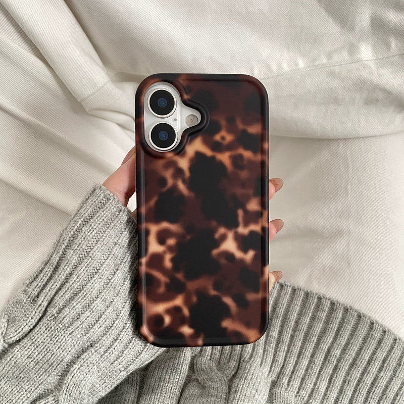 磨砂咖棕琥珀纹适用于苹果IPHONE17PROMAX手机壳16pm新款15超火不会撞壳可爱防摔硅胶超好看巨漂亮外壳