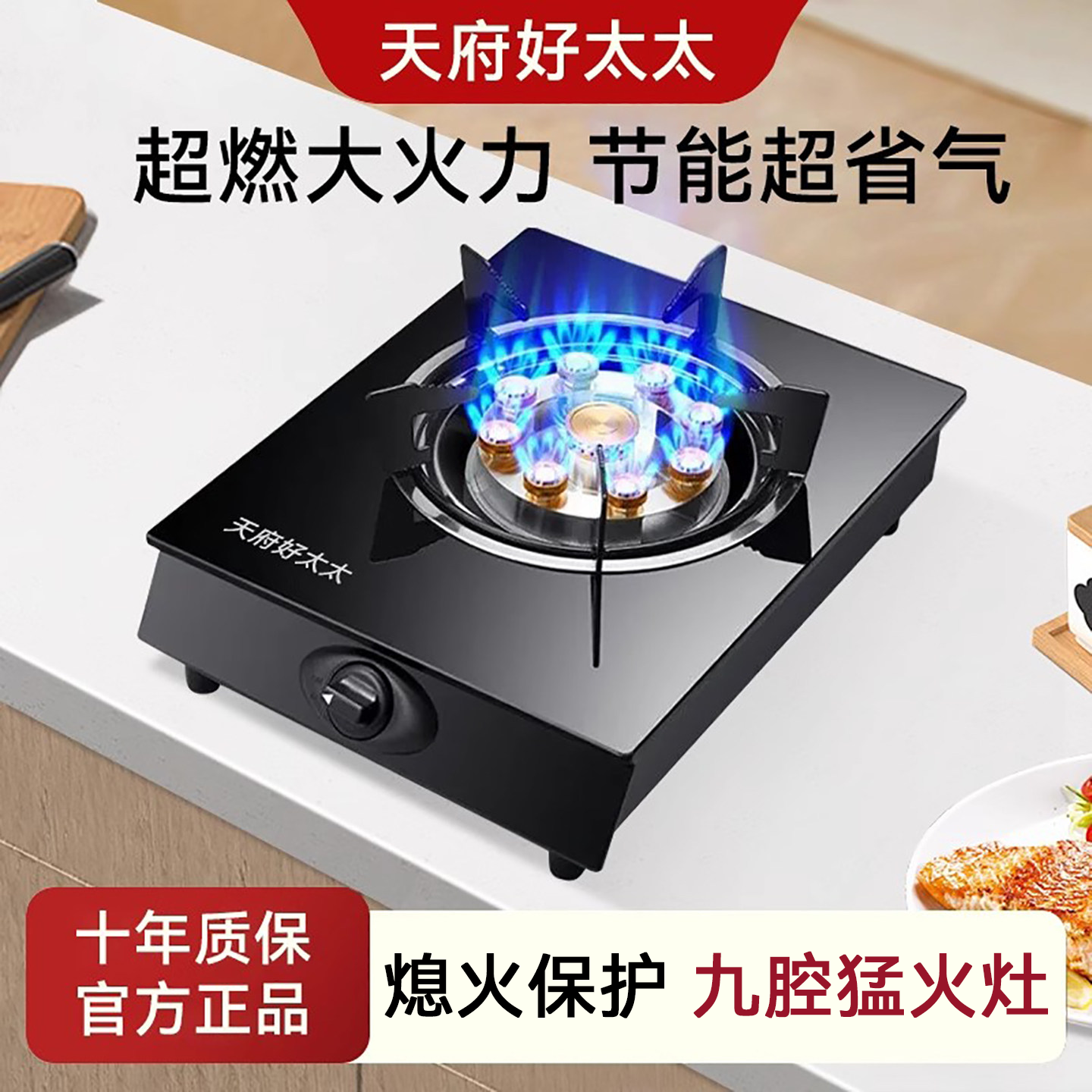 天府好太太家用燃气灶煤气灶节能煤气罐单灶液化气天然气台式猛火