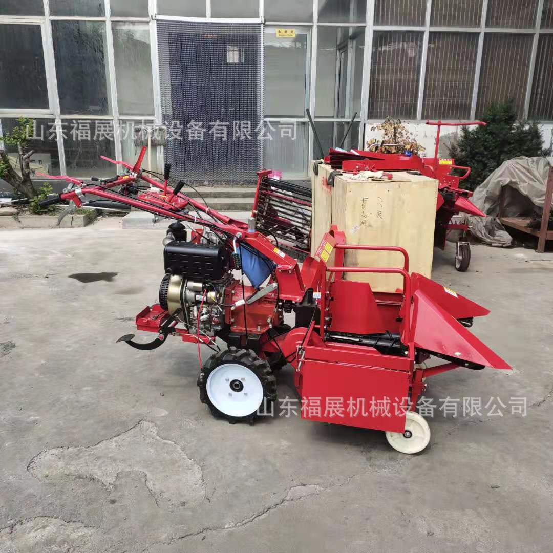 188柴油小型玉米收割机手扶式单行玉米收获机秸秆自动粉碎还田机
