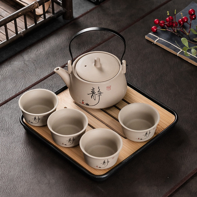 功夫旅行茶具式商务伴手礼品一壶四杯泡茶壶户外蓄水盘小套装