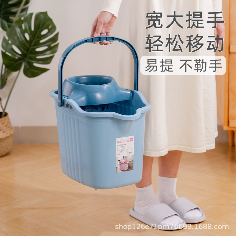 家用手动挤水桶手压地拖桶拖地拖把桶塑料旋转拧水单桶老式墩布桶