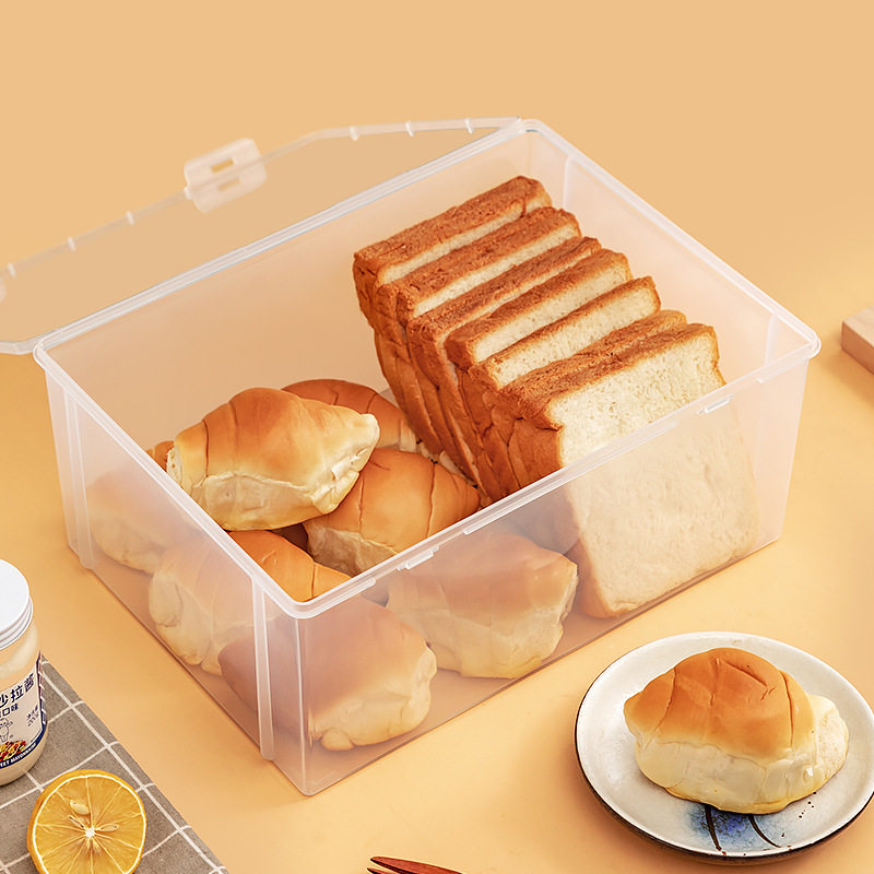 家用保鲜盒食品级冰箱专用透明塑料吐司面包收纳盒厨房冰箱收纳盒