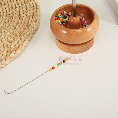 榉木串珠碗手工DIY编织碗可转动串珠子穿珠针快速旋转串珠器套装
