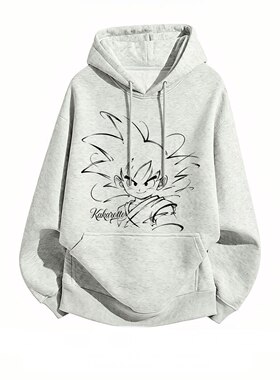 秋冬加绒加厚龙珠小悟空连帽卫衣