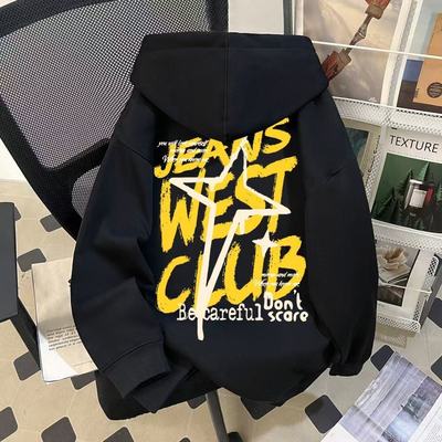 秋冬季韩系街头字母印花连帽卫衣