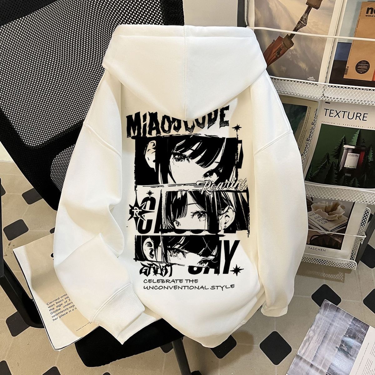 美式潮流二次元卡通漫画连帽卫衣