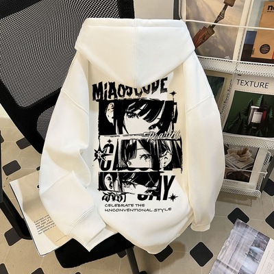 美式潮流二次元卡通漫画连帽卫衣