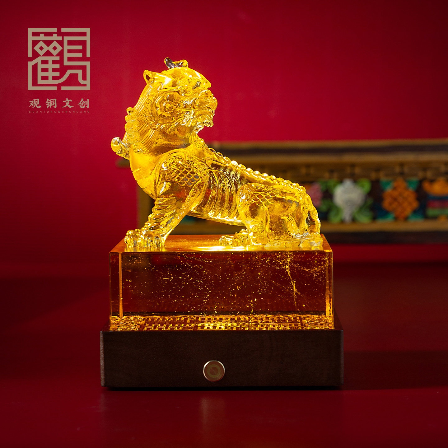 黄铜琉璃谛听地藏印章摆件家居客厅玄关办公室桌面装饰品创意礼品