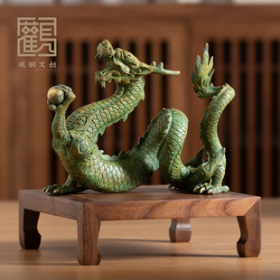 黄铜十二生肖吉祥龙青龙摆件家居客厅玄关办公室桌面摆设高档礼品