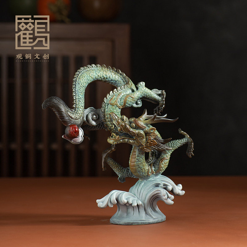 龙年生肖龙铜摆件吉祥物家居装饰客厅办公室柜子高端摆件文创礼品