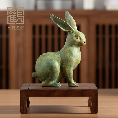 黄铜十二生肖兔子摆件吉祥礼物