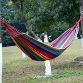 沙漠单人双人户外露营休闲吊床 千秋帆布吊床 露天野外活动吊床