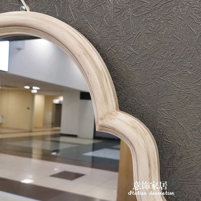 复古法式浴室镜子壁挂创意装饰镜墙面客厅镜化妆镜仿古化妆镜定制