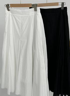 右设/25SS下摆拼花边半裙夏季新款宽松伞裙半身裙1QMAM5B9086A