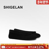 诗歌兰2026新款 一脚蹬软底舒适百搭芭蕾舞鞋 绒面平跟气质单鞋 女鞋