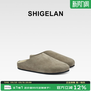 休闲百搭半拖勃肯鞋 诗歌兰2025秋冬新款 真皮穆勒鞋 厚底包头鞋 女鞋