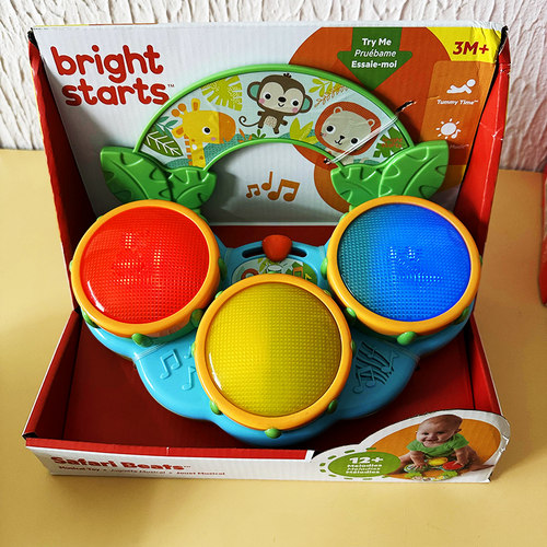 Bright Starts6 个月婴儿声光拍拍鼓充电宝宝音乐敲击启蒙手拍鼓