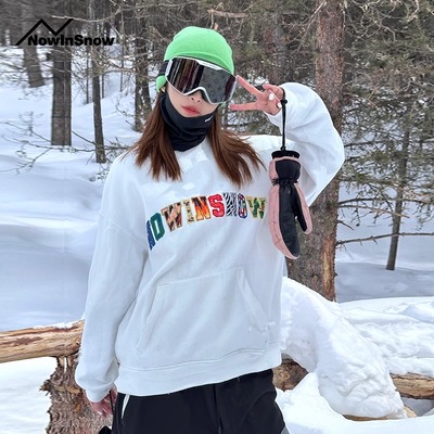 NowInSnow单板滑雪服2025小众专业防水卫衣女宽松套头上衣打底衫