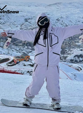 nis雪现防水滑雪衣女款2026小众宽松大码美式上衣3l单板雪服套装