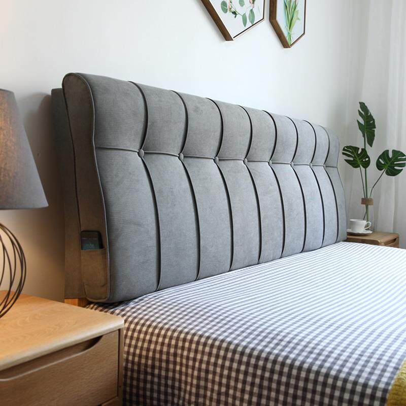 定做北欧床头板软包双人实木床大靠垫榻榻米无床头靠枕布艺可拆洗