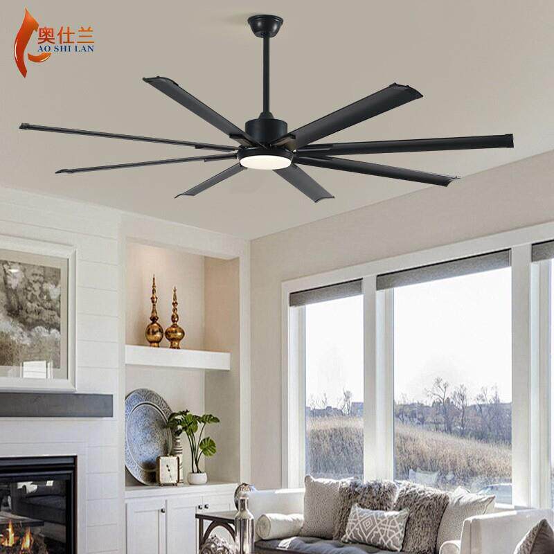 变频风扇吊灯简约现代吊扇灯商用别墅饭厅客厅大尺寸风工业风扇灯