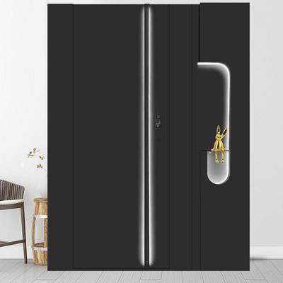 轻奢定制全铝系统门别墅进户大门木纹花家用铸铝门子母安全防盗门