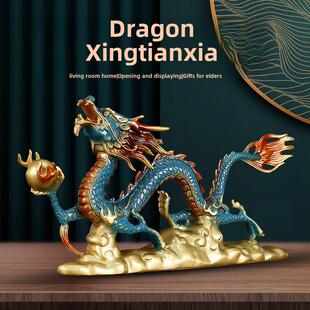 铜龙装饰品彩色铜精工办公室客厅礼品卧室入口装饰品工艺品