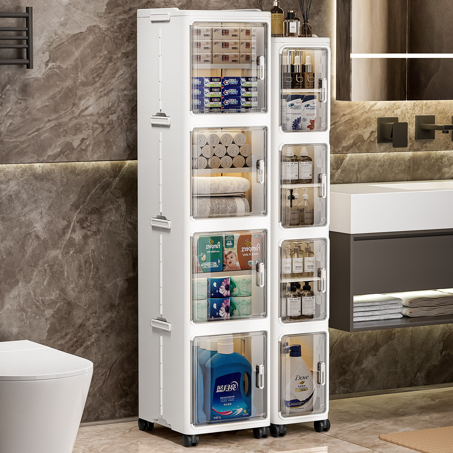 夹缝收纳置物架多层落地厨房家用收纳柜超窄卫生间边柜厕所整理柜,收纳整理,整理架/置物架/收纳架,淘宝优惠券,粉丝福利购,淘宝优惠卷