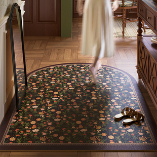 幕幽香美式 复古轻奢南洋风门入户脚垫耐脏防滑门口玄关地毯皮革垫