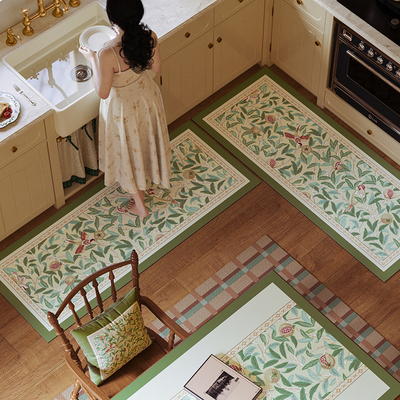 芙琳拉法式厨房脚垫防滑吸水防油免洗耐脏地垫浪漫田园风矽藻泥垫