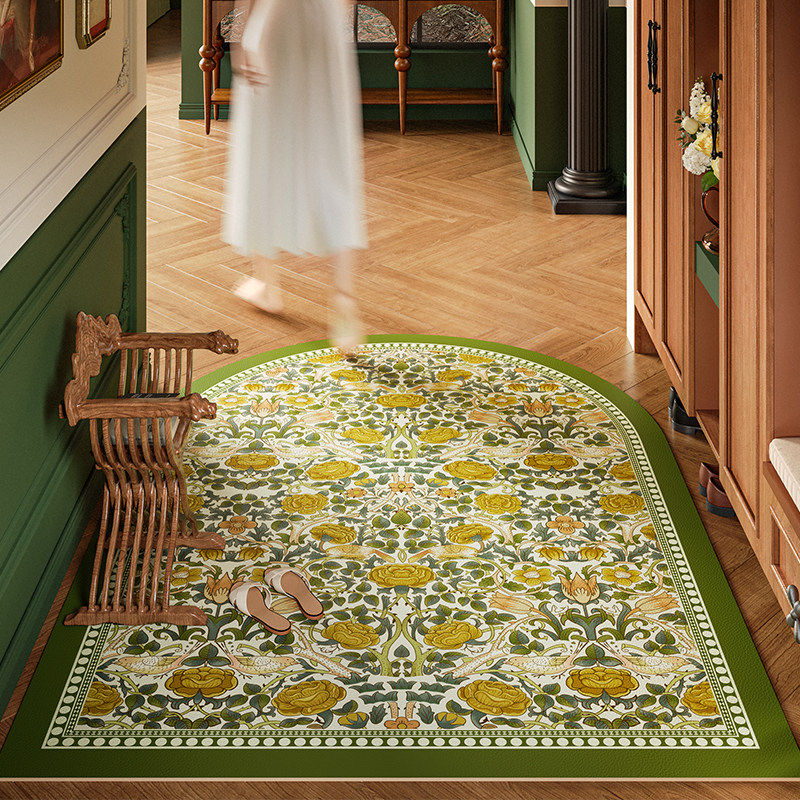 弗洛拉法式地垫入户门垫进门防水防滑可擦免洗高级感皮革脚垫复古,居家布艺,入户地垫,淘宝优惠券,粉丝福利购,淘宝优惠卷