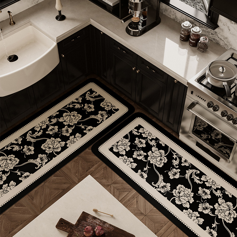 利娅法式轻奢高级感厨房地垫硅藻泥吸水垫免洗防滑现代风地毯防油,居家布艺,厨房地垫,淘宝优惠券,粉丝福利购,淘宝优惠卷