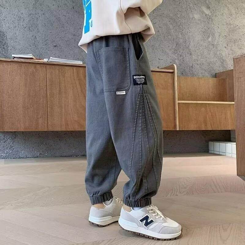 儿童装男童裤子2025新款春秋季休闲裤中大童工装裤秋装男孩长裤潮