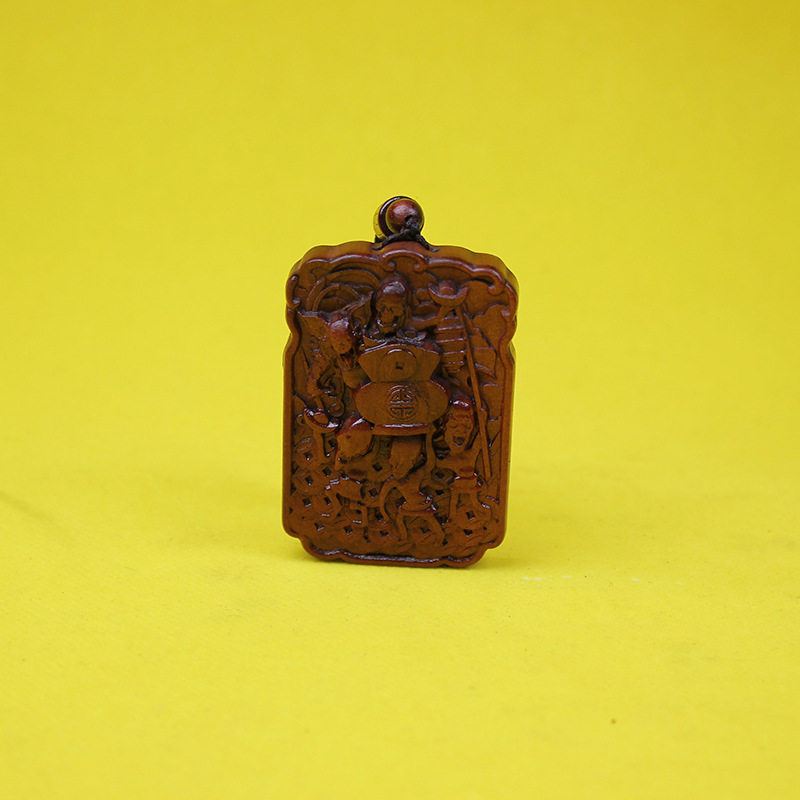 天然雷击枣木五G运财吊坠挂件木牌双面精雕令牌摆件随身配饰手把