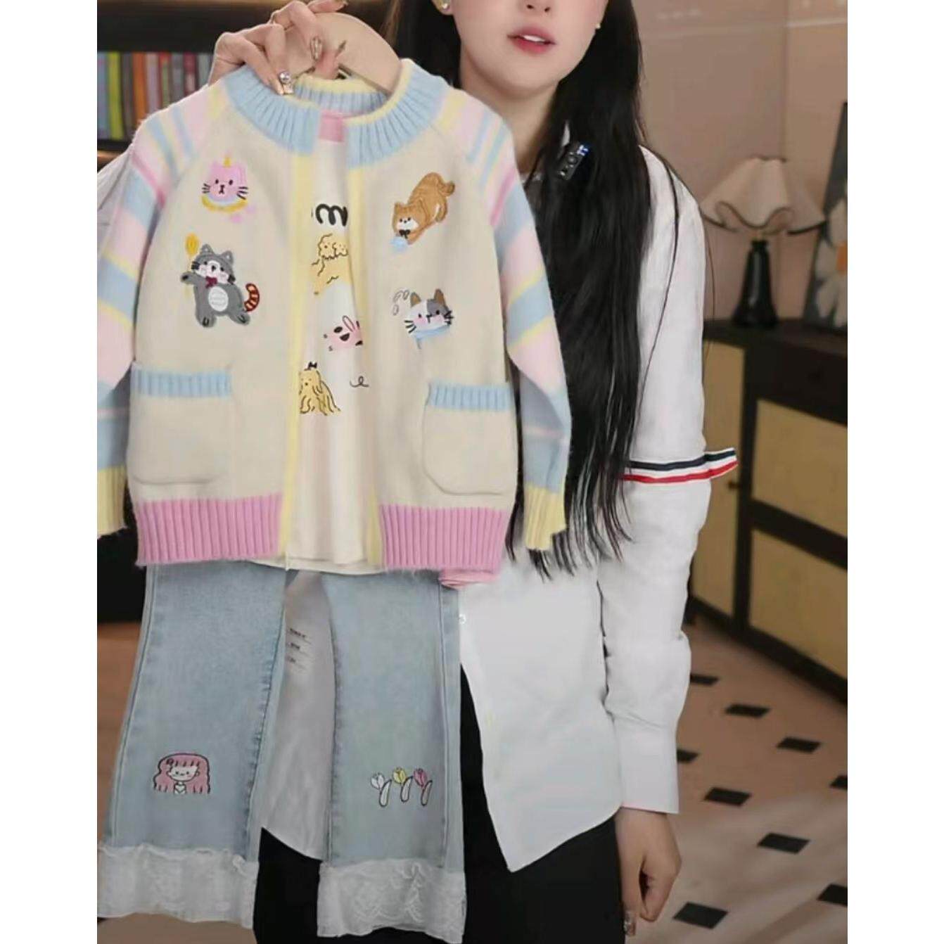 女宝新款春秋外套卡通拼