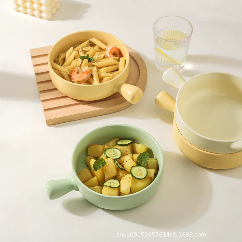 一件代发风奶油色餐具烤