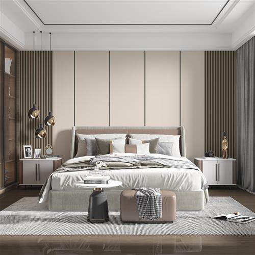 简约竹木纤维护墙板客厅电视背景墙卧室沙发木饰面装饰集成墙扣板