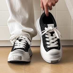 重奏系列厚底帆布鞋男女鞋潮流小脏鞋情侣款内增高板鞋德比鞋复古