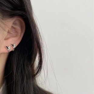 「岁尾梦蝶」清冷感蝴蝶耳扣女小众设计百搭高级显瘦冷淡风耳饰