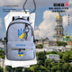 乌克兰Ukraine国家标志三叉戟双肩背包大中小学生书包休闲电脑包