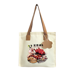 精灵宝可梦美食大葱鸭霸王花波波帆布包袋子补习手提单肩学生书包