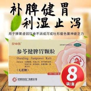 昆中药参苓健脾胃颗粒5g*8袋无蔗糖补脾健胃利湿脾胃虚弱呕吐乏力